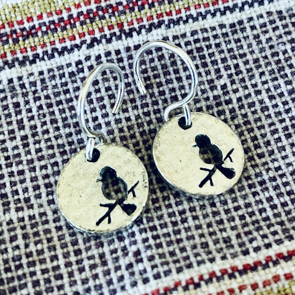 DONATED! Bird on a Branch Mini Earrings - Picture 7 of 10